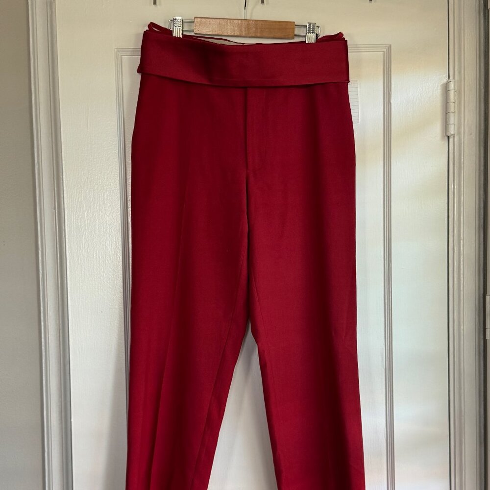 Helmut Lang Red Tuxedo Trouser Pants